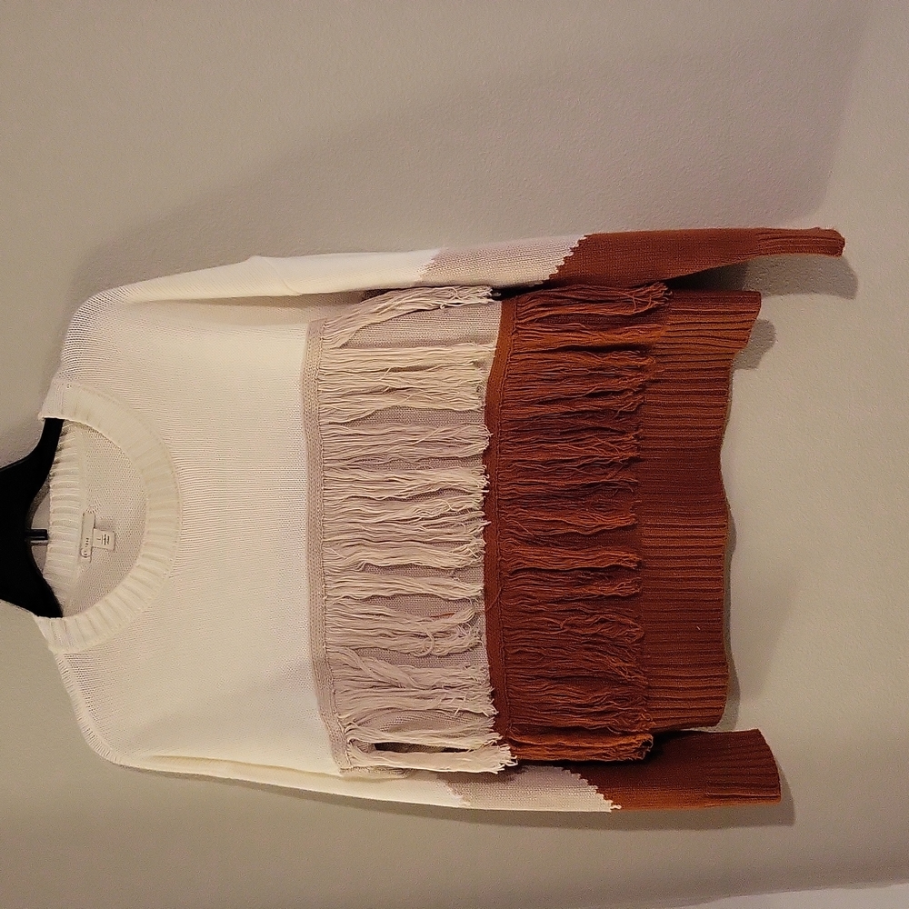 Rust Tan & cream sweater